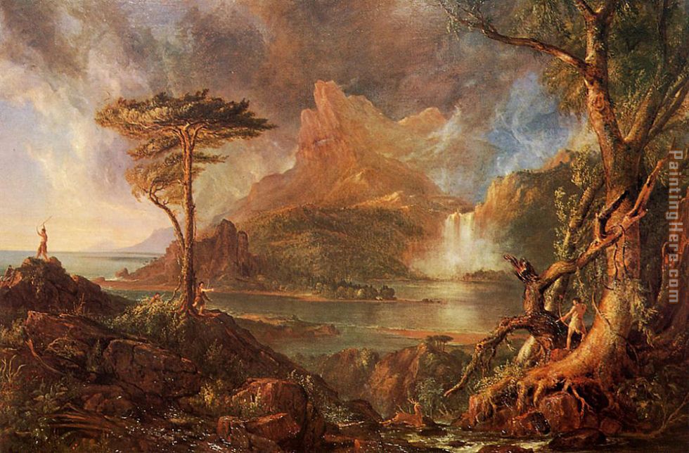 A Wild Scene painting - Thomas Cole A Wild Scene art painting